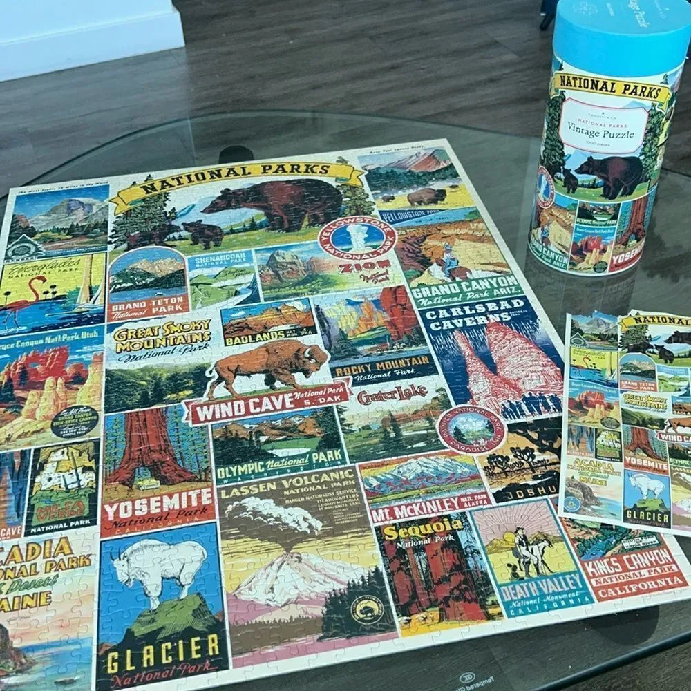 VintageLook National Parks 🏞️🌲Puzzle 🧩 1000 pieces! Gorgeous hues! Good times!
